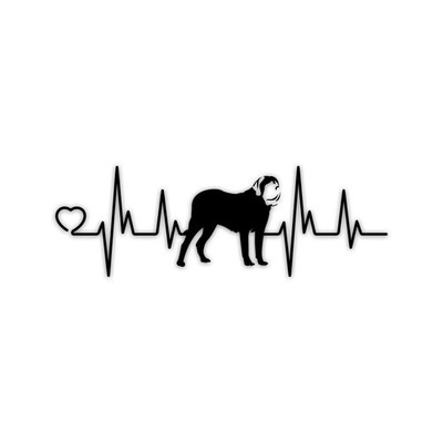 Mastiff Heartbeat Lifeline Vinyl Sticker Die Cut Weatherproof UV Protected