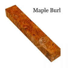 Exotic Hard Wood Pen Blank Stabilized Maple Burl 3/4" x 3/4" x 5" Woodturning
