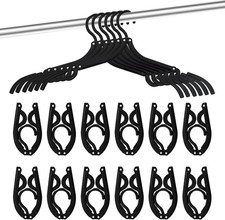 12Pcs Foldable Clothes Hangers for Traveling Black