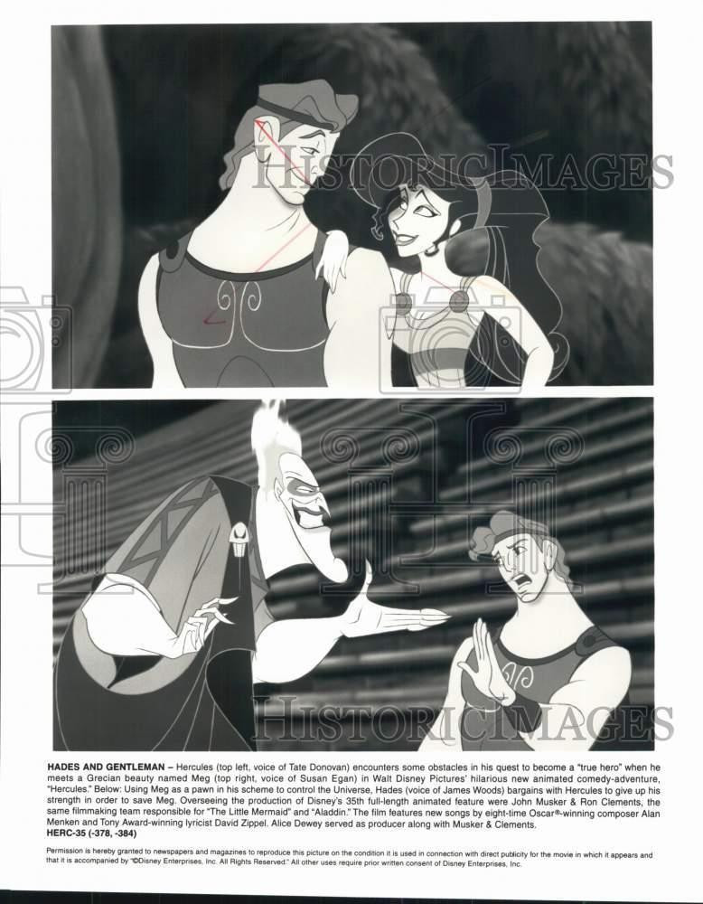 1997 Press Photo Scenes of Hercules & Hades from the animated movie 