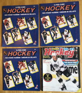 3 1985 O PEE CHEE 1 Panini 90 91 Hockey Sticker Albums plus 10 1987 Stickers