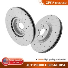 345mm Front Drilled Slotted Brake Rotors for Volvo S60 S90 V60 XC40 XC60 XC90