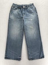 Halara Flex Denim Wide Leg Jeans Womens L Blue Med Wash High Rise Distressed