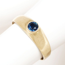 Saphirring 8 Karat 333 Gold Gelbgold Saphir Solitär Damenring 0,89 g Gr. 53
