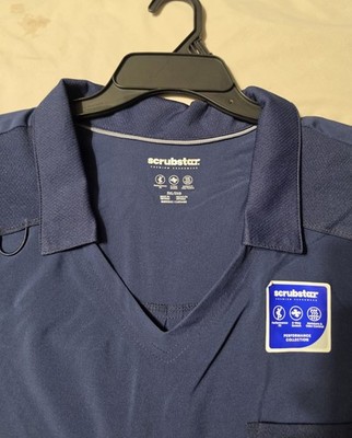 Scrubstar Premium Scrubware Performance CollectionCollar Top Blue 3XL Brand New