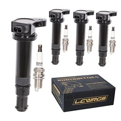 4X Ignition Coil Pack & Spark Plugs for Hyundai Accent Kia Rio 1.6 L4 UF499 |