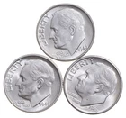 Choice Unc 1946 P+D+S Roosevelt Dime Gem BU Collection Lot Set *9246