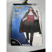Spirit Halloween Child Vampire Costume Medium 8-10 Shirt Vest Pants Cape