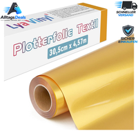 Plotterfolie Textil 30,5 × 457,5Cm Strahlendes Gold Flexfolie FüR Cricut 4,5 M