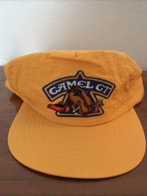 Vintage Camel GT Racecar Snapback Hat Yellow
