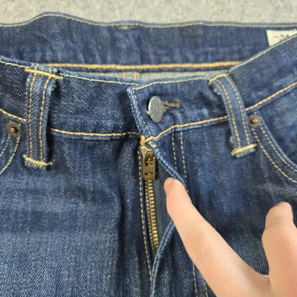 Levis 511 牛仔裤男式 34x32 蓝色牛仔白色橡木锥形牛仔褪色胡须 — 第 4/4 张图片