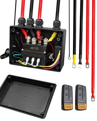 pre-wired winch control box kit, 12v 500a winch solenoid contactor relay & wi...