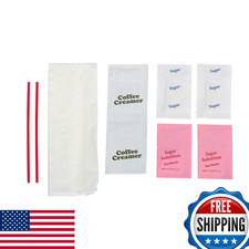 WNA 611912 9-Pc Coffee Condiment Kit 12x12 1-Ply Napkin - Case of 250