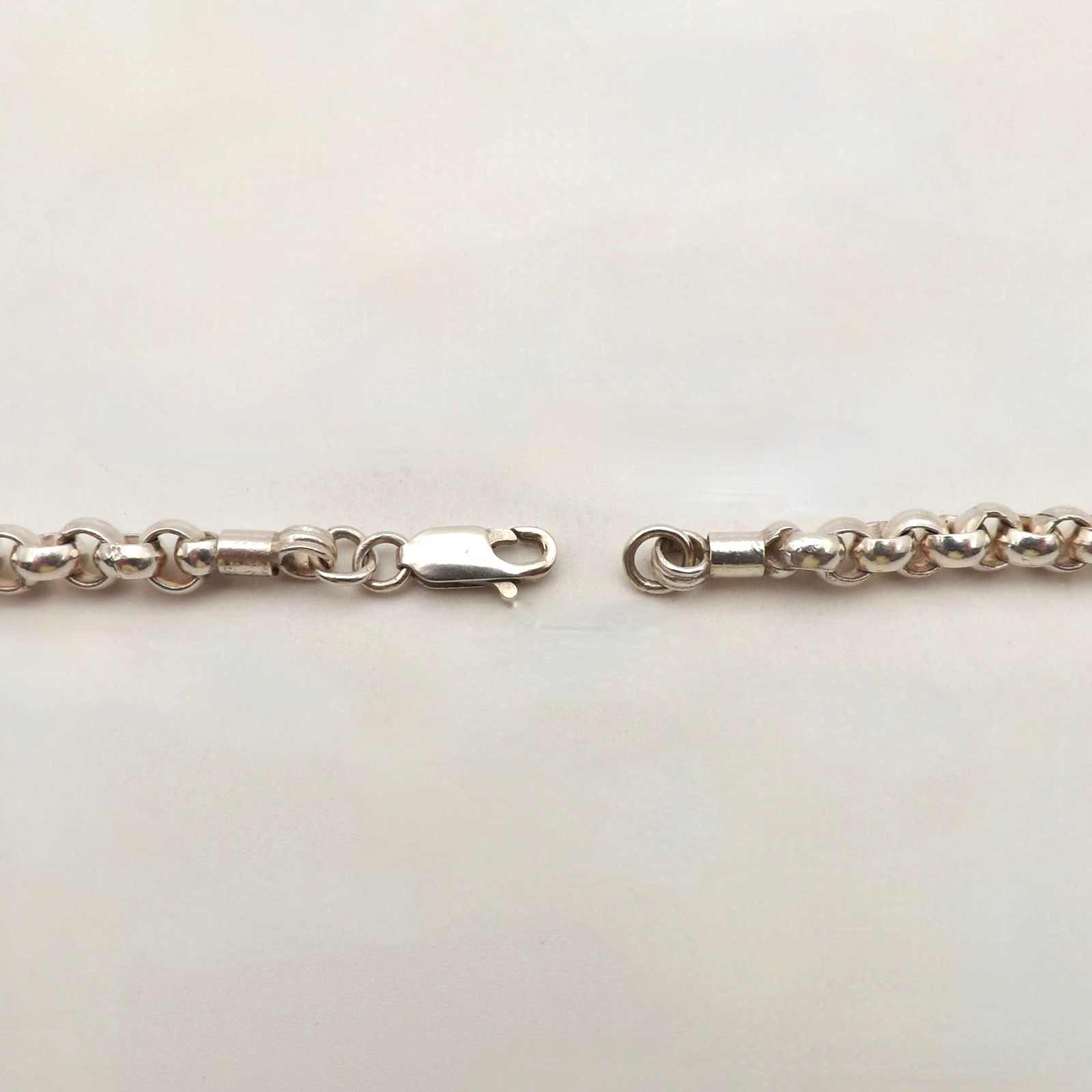 Solid Sterling Silver Rolo Link Pendant Chain Nec… - image 3