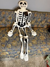 New Pottery Barn Mr Bones Skeleton Shaped Marionette 52" Halloween Pillow Nwt