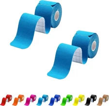 Kinesiology Tape Precut 2 Rolls Pack, Athletic for Muscle Joints Blue 