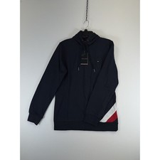 Tommy Hilfiger Hoodie Mens Medium Navy Blue Diagonal GS Hoody Desert Sky Logo