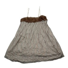 Lumiere Dress Womens M Brown Mini Sleeveless Adjustable Strap Lace Stretch