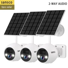 3pcs HD 4MP Wireless Solar Power WiFi Outdoor Security IP Camera for CCTV System