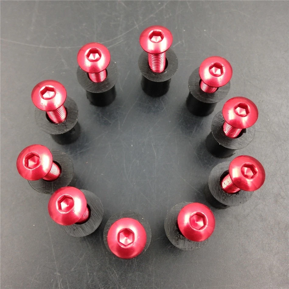 Tornillo de tuercas de perno para parabrisas HTTMT para Yamaha Kawasaki Ducati Honda Suzuki rojo Foto 2 de 4