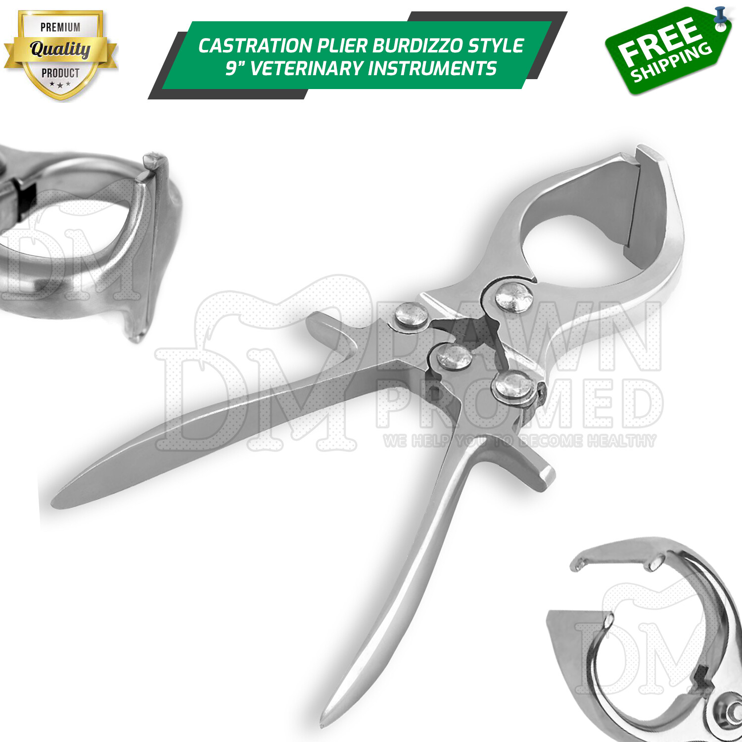 New Castration Plier, Burdizzo Style, Stainless Steel 9" Veterinary