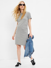 Gap Maternity Ruched Gray Tee Shirt Dress - size large