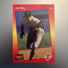 JAY BELL 1992 DONRUSS TRIPLE PLAY AUTOGRAPHED SIGNED AUTO BASEBALL CARD