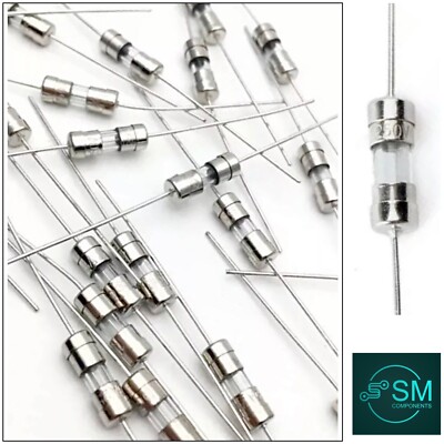 5 Pcs 10A 250V Fast Blow Axial Lead Glass Fuses – 3.6mm X 10mm – Electronics Fuses – Fast USA Shipping