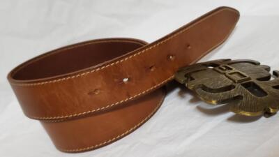 Dolce&Gabbana Men Baroque D&G Logo Spider Buckle Belt Brown 100cm