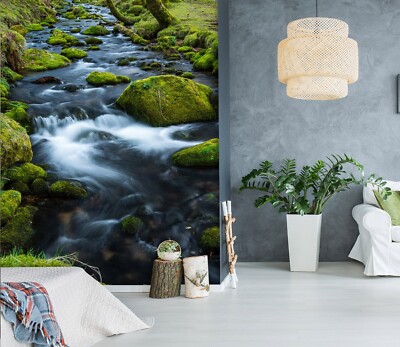 3D Stone River E480 Wallpaper Mural Paper Wall Print Indoor Murals CA Honey