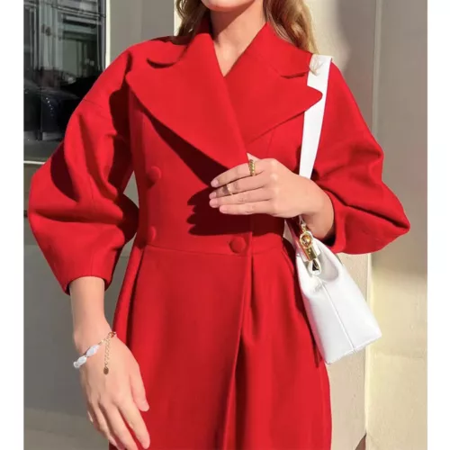Mujeres Cárdigan de Lana Chaqueta Damas Fiesta Larga Maxi Manga Trench Coat - Imagen 6 de 49