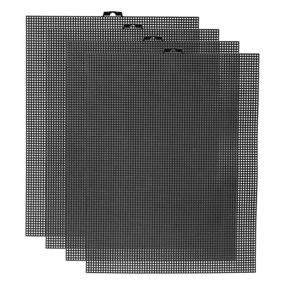 4 Stück Kunststoff Netz Leinwand Blätter 10,24''x13,19'' 7 Stück 1,8 mm Loch schwarz
