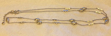 VTG Brighton "COSMIC TRAIL" Silver Pebbled Crystal Barrels Station Long Necklace