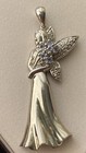 VTG Sterling Silver Fairy Pendant Natural Diamond Wings Tanzanite 925 — photo 3