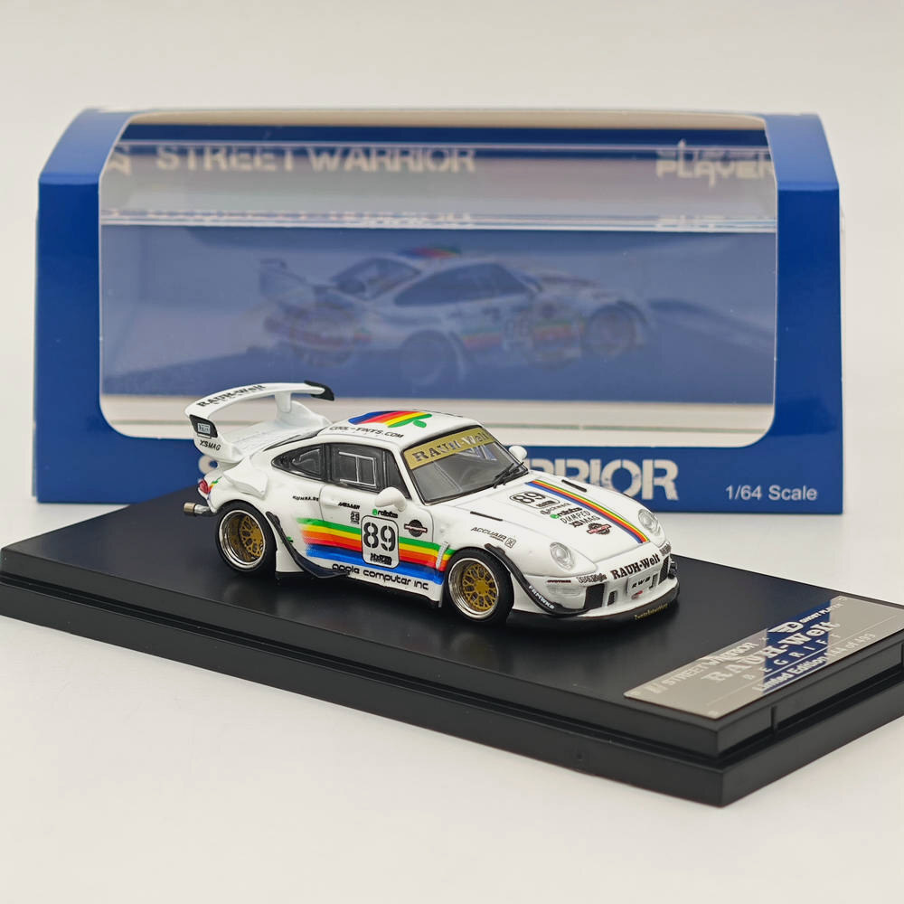 1:64 SW White 911 RWB 993 Apple #89 Racing Sports Model