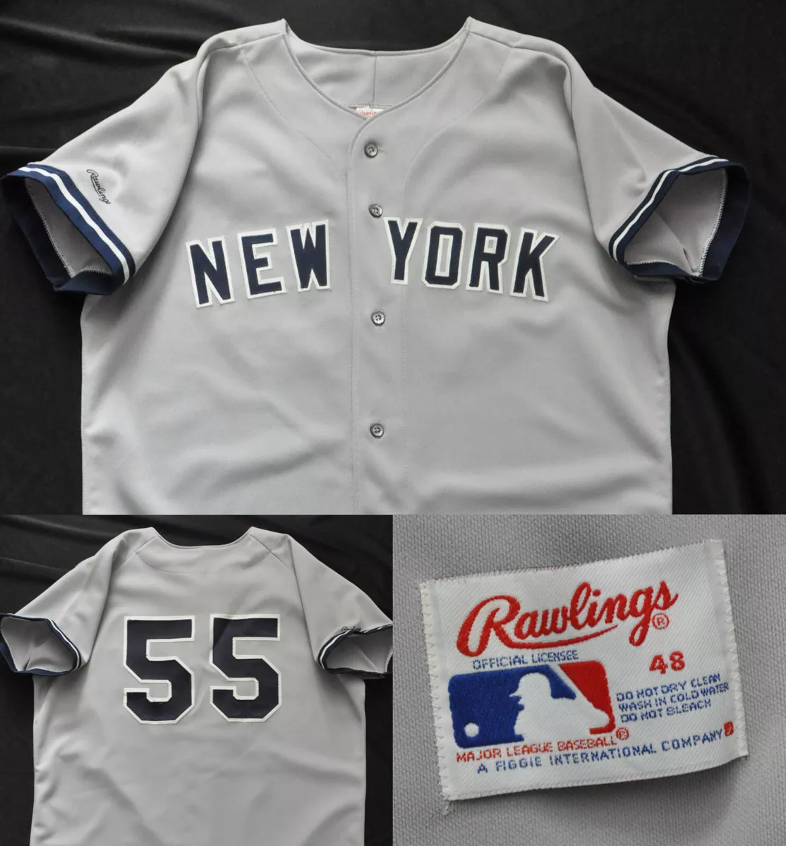 #55 New York Yankees Rawlings Jersey Authentic Sewn MLB Matsui Martin Men  48 XL