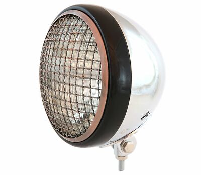 7'' Bottom Mount Motorcycle Headlight Chrome Black Bronze Grill Clear H4 Halogen