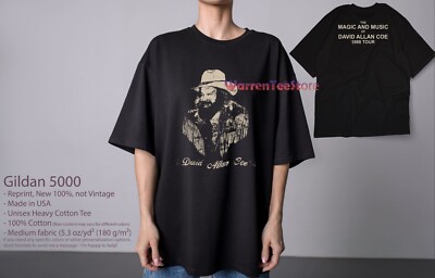 David Allan Coe 1988 Tour T sHIRT bAND s-5xl cOTTON 2 SIDE