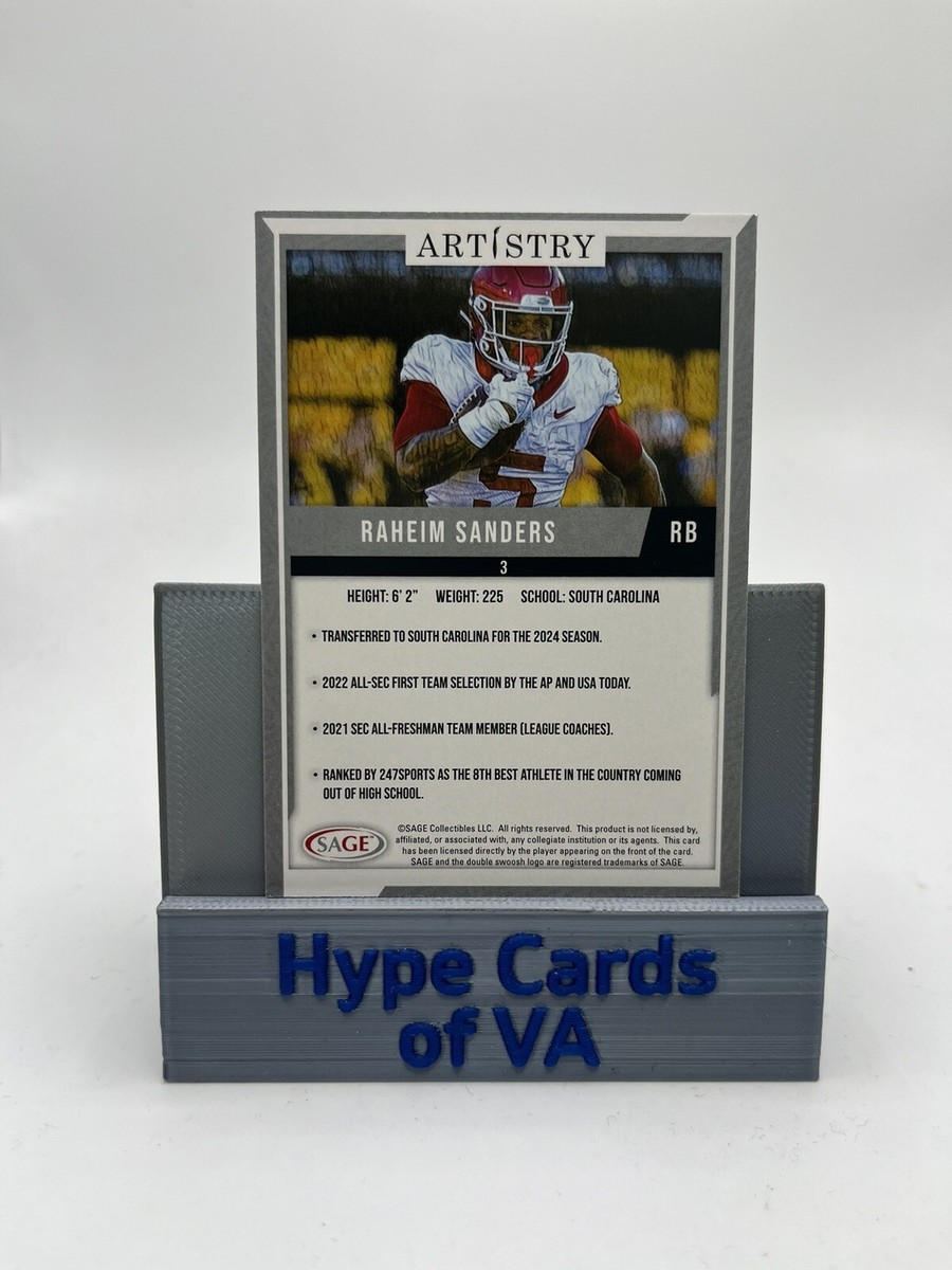 RAHEIM SANDERS 2024 Sage Artistry Blue Parallel #3 South Carolina