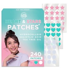 240 CT Heart Star Pimple Patch w/Salicylic Acid Tea Tree Oil, Pimples Pat...