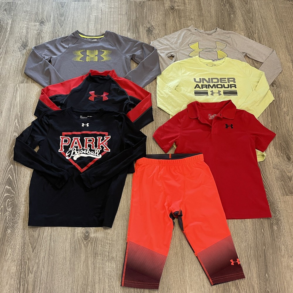 Under Armour Boys Large Pack of 7 Multicolor Long Athletic T-Shirts