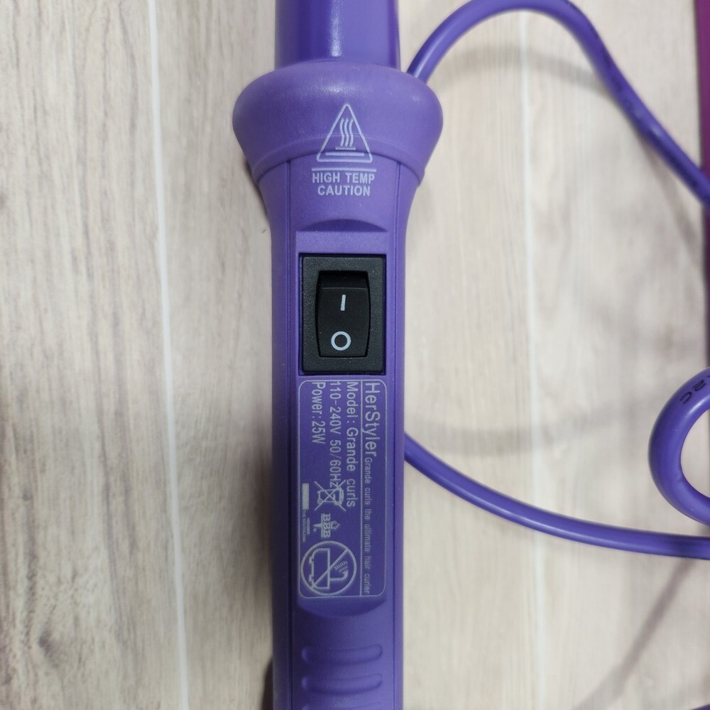 Grande Professional Curling Iron Purple HerStyler,Tested Dia. 18-25mm Len. 152mm