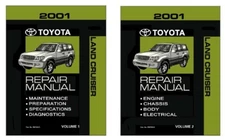 2001 Toyota Land Cruiser Shop Service Repair Manual Book Engine Drivetrain OEM