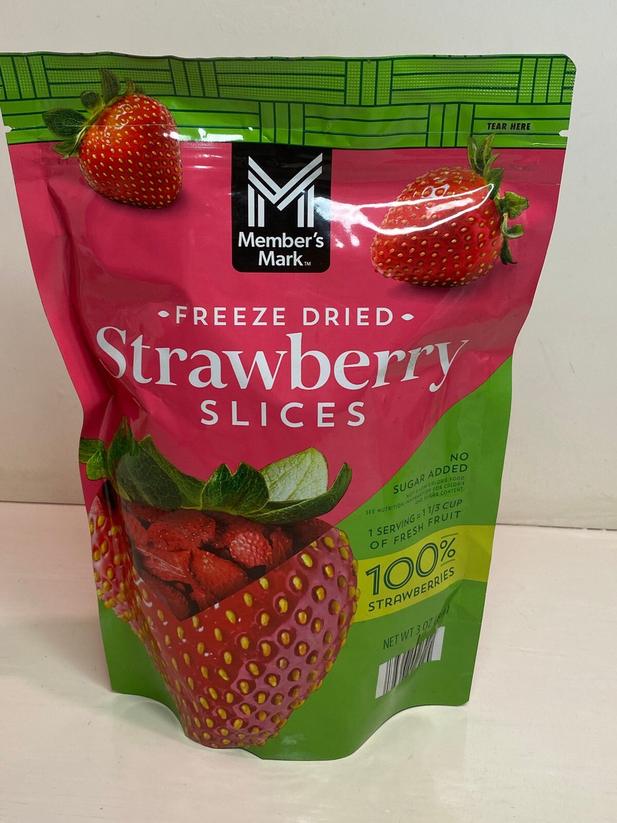 🍓 Member's Mark Freeze Dried Strawberry Slices 3 oz Package 100