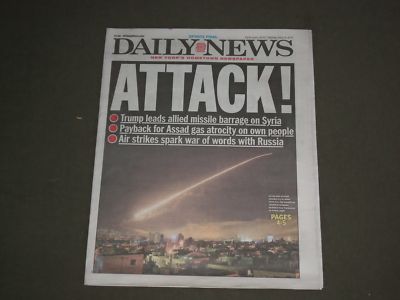 2018 APRIL 14 NEW YORK DAILY NEWS-ATTACK, TRUMP BOBMS SYRIA-SPORTS FINAL EDITION