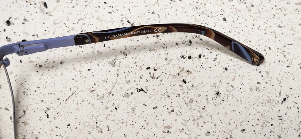 Banana Republic "Heloise" Powder Blue Marble Print Frames Eyelasses Used Nice - Image 3 of 4