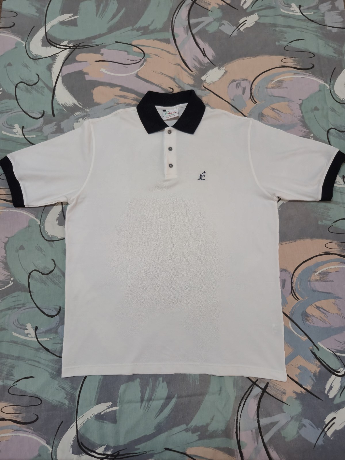 Polo Australian L'Alpina Uomo Vintage Bianca e Nera Taglia 48 Made in Italy