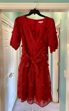 Ivy City Co First Kiss Pom Pom Dress Size Large Excellent Used condition