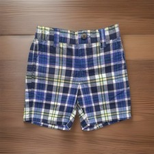 Janie and Jack Baby Boys Classic Poplin Shorts Blue Yellow Plaid Size 6-12M
