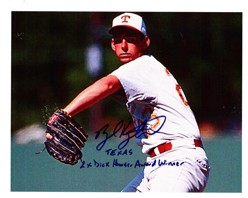 BROOKS KIESCHNICK U. of TEXAS 2X DICK HOWSER WINNER autographed 8x10 photo w/COA